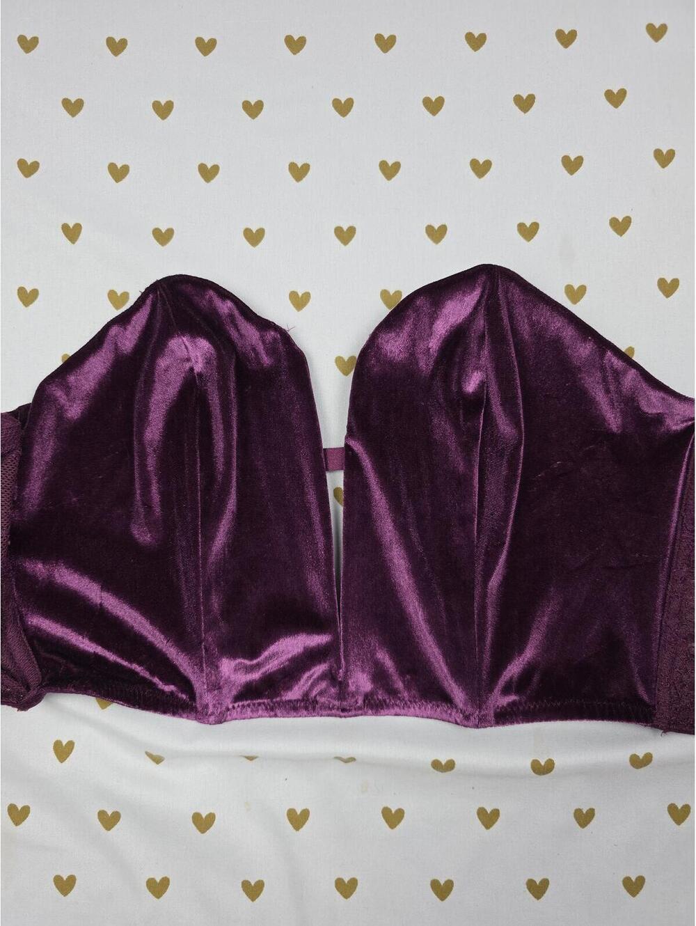 Victorias Secret Velvet Strapless Push Up bralette Purple Dream Angels SMALL - Picture 2 of 6